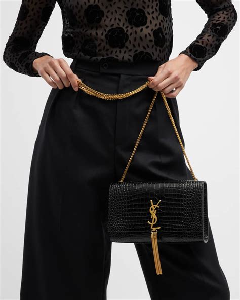 ysl small kate tassel croc embossed|KATE SMALL TASSEL IN CROCODILE.